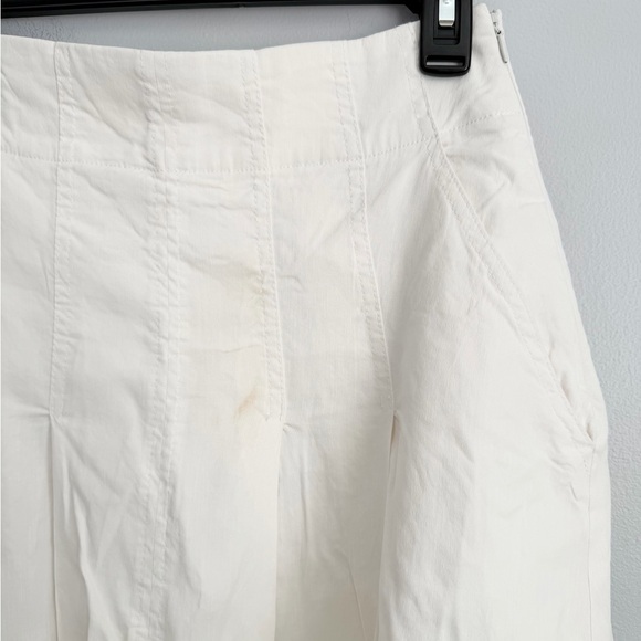 ALC Size 4 • White Eve Pleated Linen Blend Midi Skirt. - Picture 7 of 7